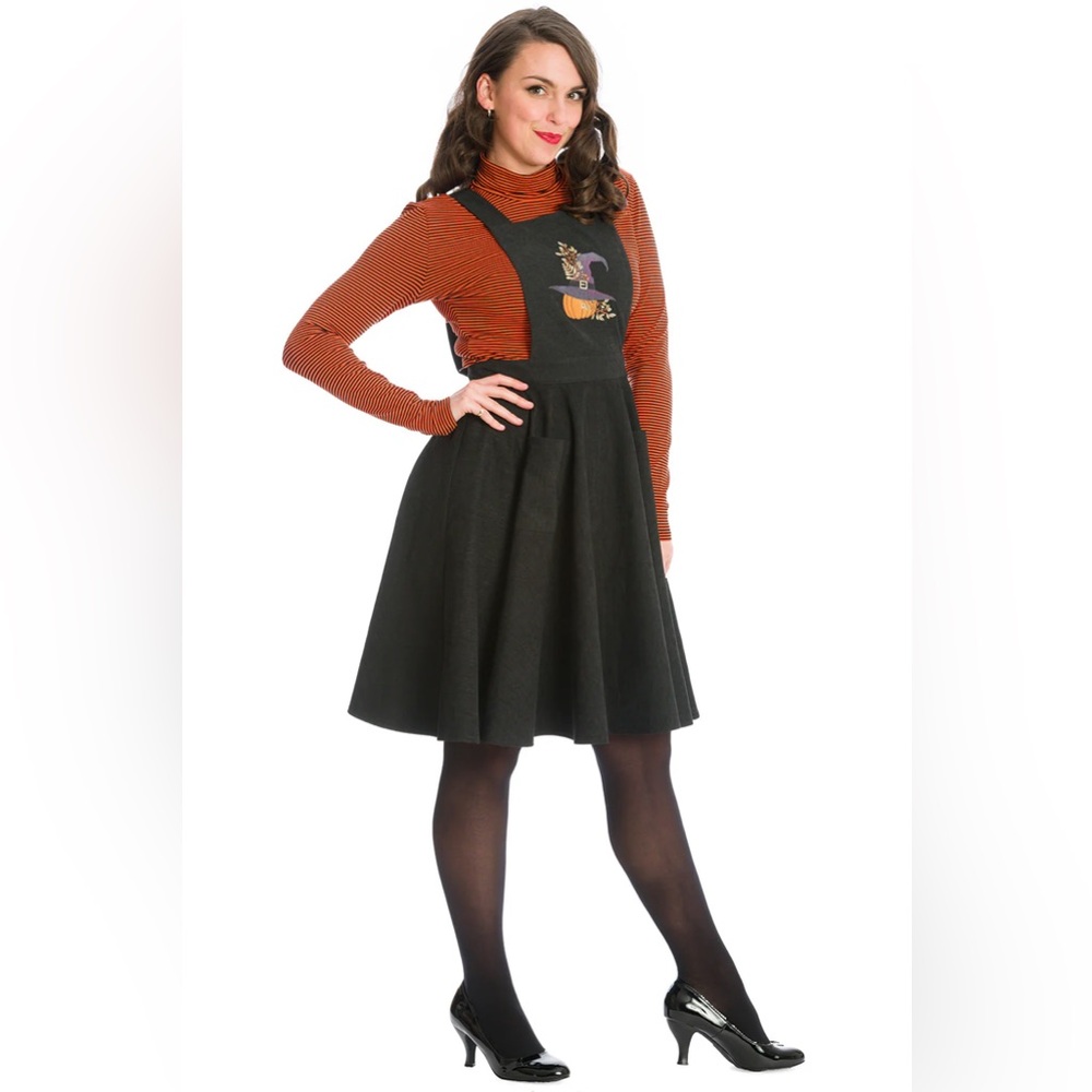 Banned Retro Pumpkin Spice Pinafore Dress NWT
